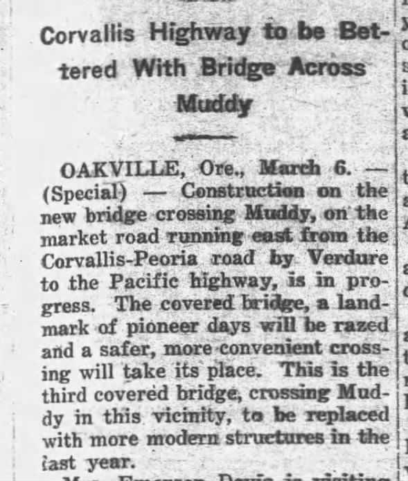 Muddy Creek (Linn Co.) 3/6/1930